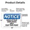 Signmission Dogs At Play Employees Only Past This Point OSHA Notice Sign, Plastic, 18in W x 12in L, 2PK OS-2PACK-NS-P-1218-L-11437 - alternate 3